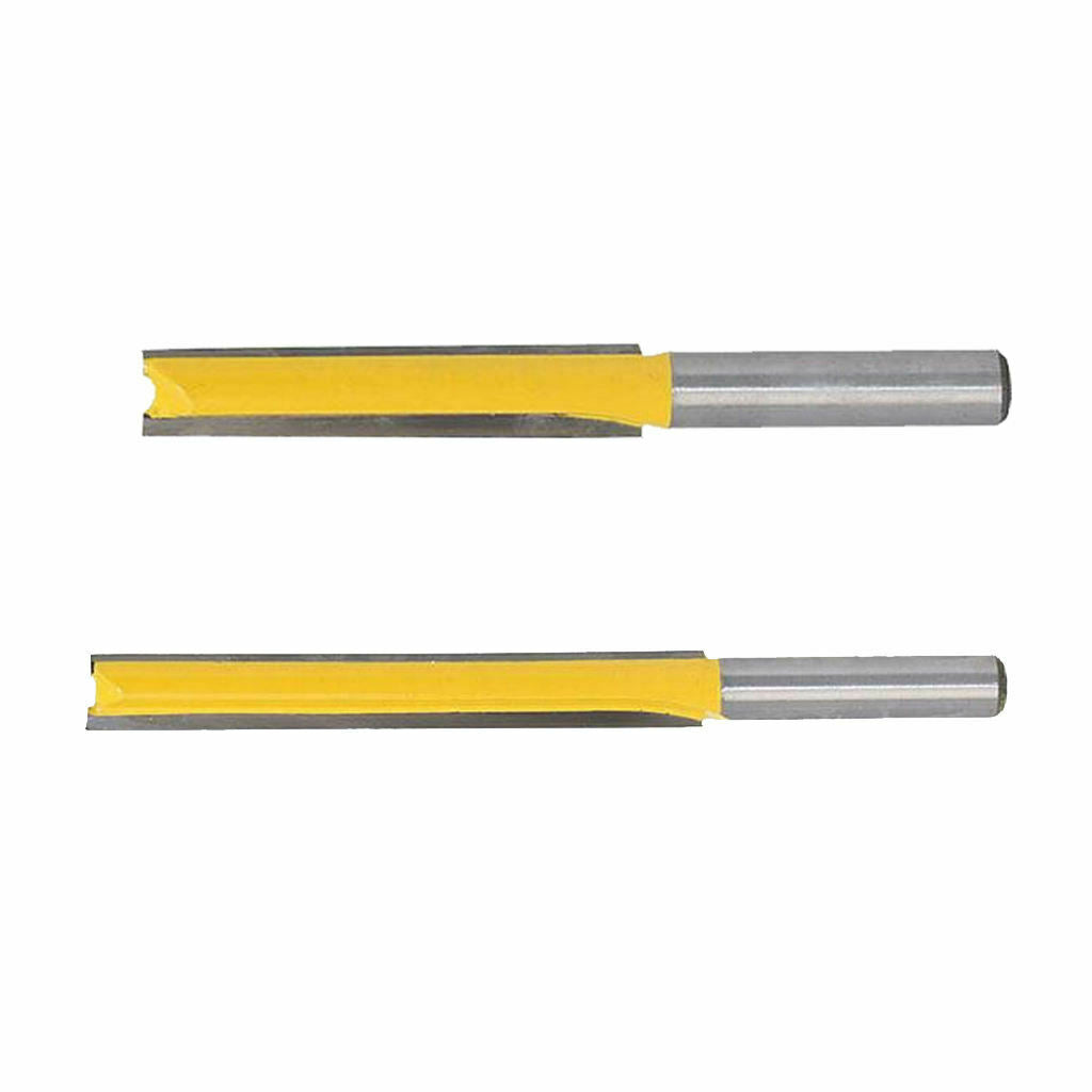 2pcs 3/8 Diameter 2 & 3inch Height Straight Router Bit Blade Extra Long Cutter
