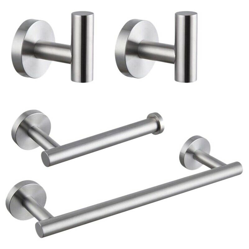 4 Pcs Bathroom Accessory Kit Bathroom Hardware Kit Brushed Wall Hanging-InclN7A1