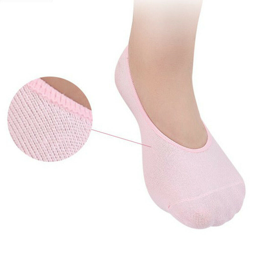 2 Pairs Soft Spa Gel Socks Repair Cracked Foot Protector Women Black+Pink