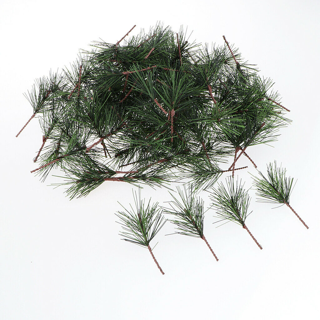 100x Artificial Greenery Pine Needle Garland Pine Picks Christmas Home Decors
