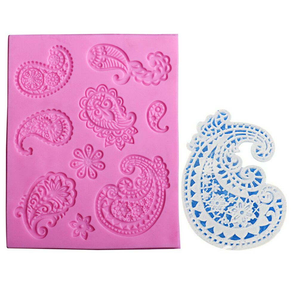 relief liquid state cake sugar lace pattern decor silicone mold retro bak.l8