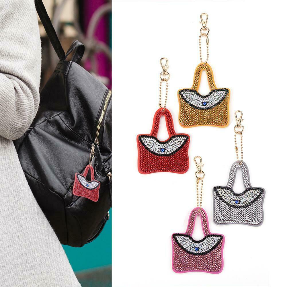 4pcs DIY Full Drill Special Shaped Diamond Painting Keychain Women Pendant @