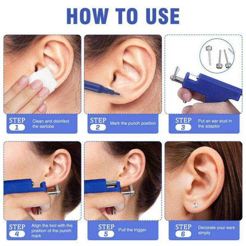 1Set Steel Ear Nose Navel Body Piercing Women 49Pcs Ear Studs DIY Findings