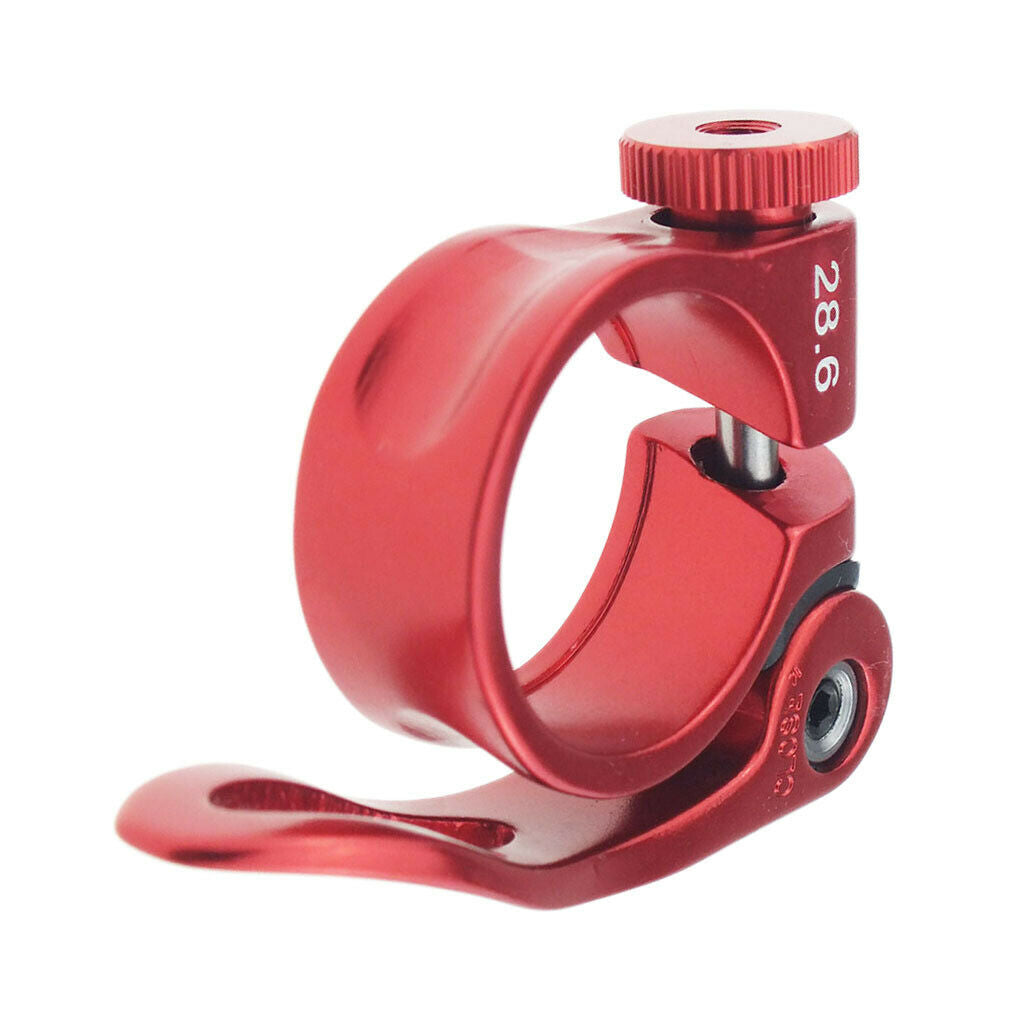 28.6mm Bike Bicycle Seat Post Clamp Quick Release Saddle Tube Clip Red