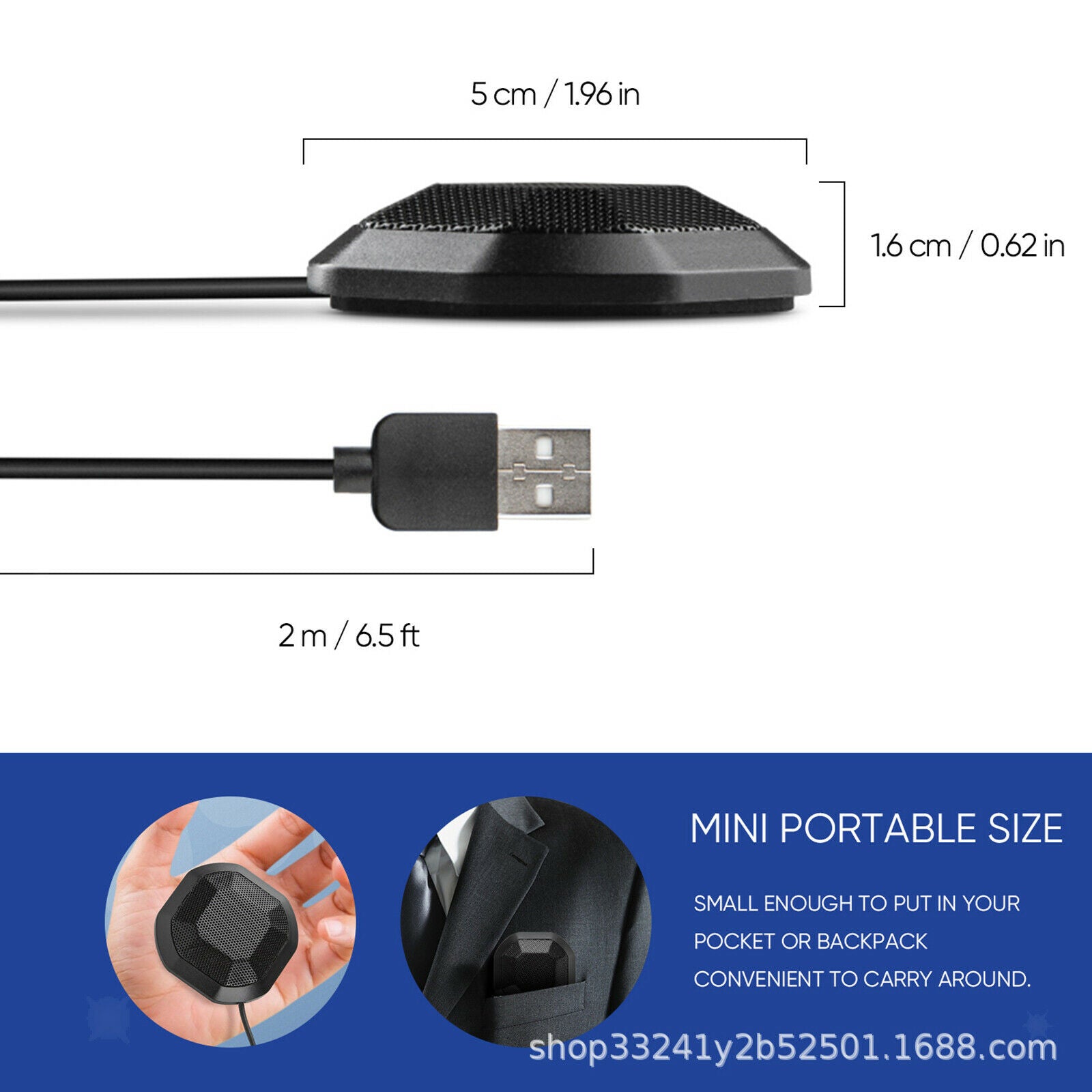Wired USB Touch Mute Switch Recording Live Microphone Stereo Noise Reduction