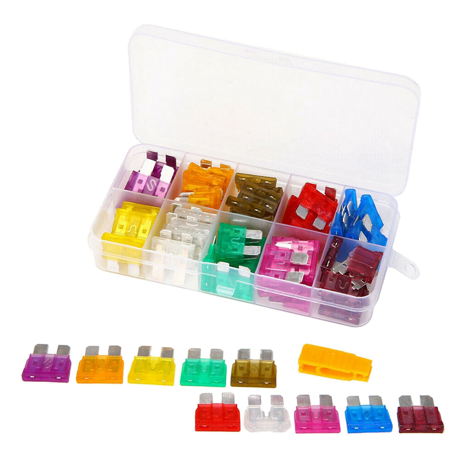 80pcs 12V Fuse Assorted Automotive Car SUV Fuses Kit with Puller Replacement