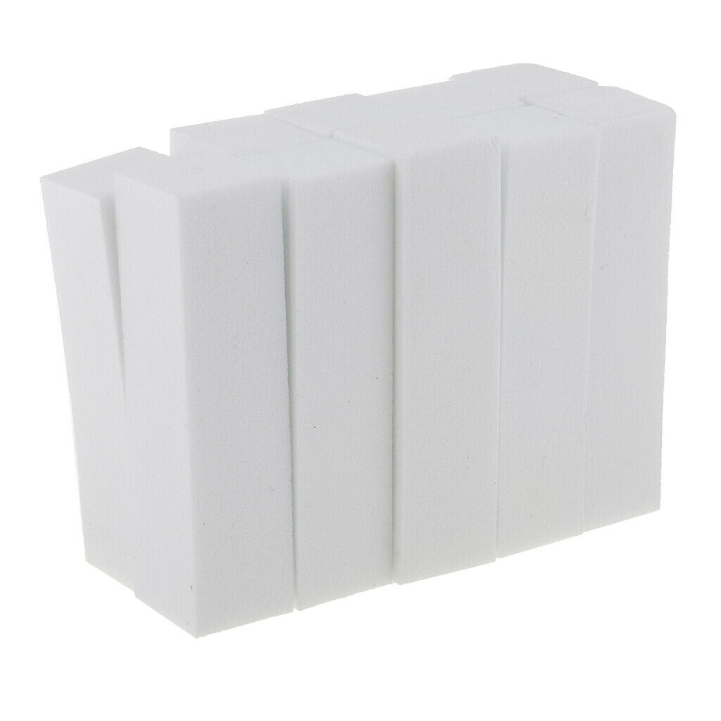 10Pcs 4-Way Nail Polish Sponge Buffer Block UV Nails Files Tools White