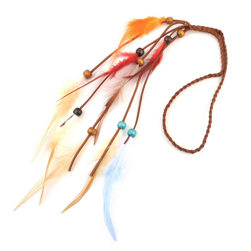 Behomian Feathers Gypsy Tassels Headband Hair Headpiece Festival Jewelry