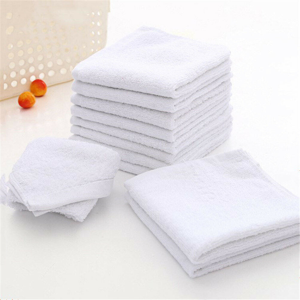 Novelty 6pcs White Square Cotton Face Hand Car Cloth Towel House Cleaning BDAU