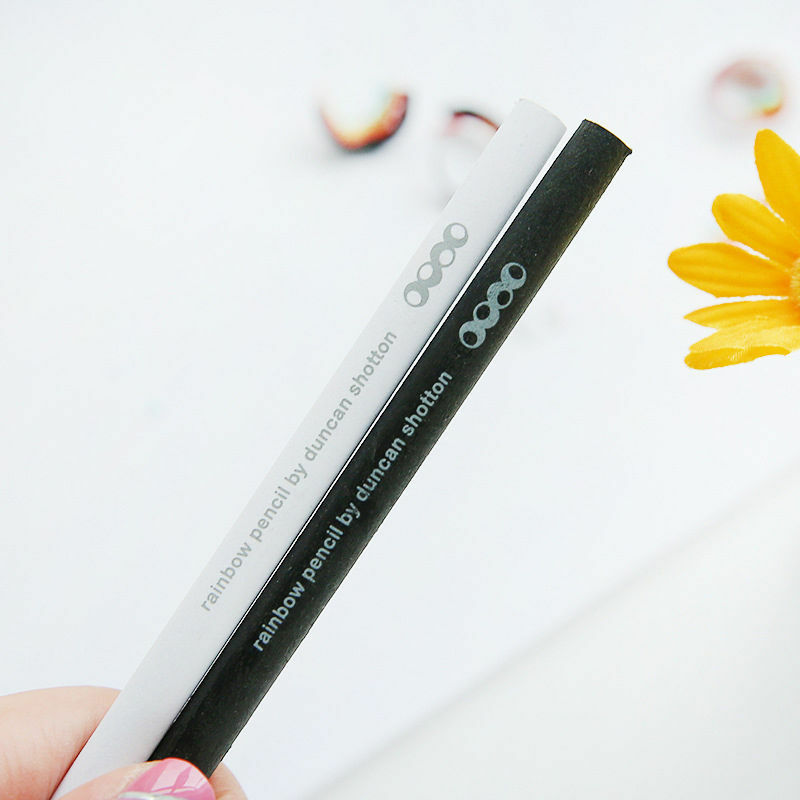 2pcs Black and White Rainbow Pencil Drawing Painting Pencils Student Stationery
