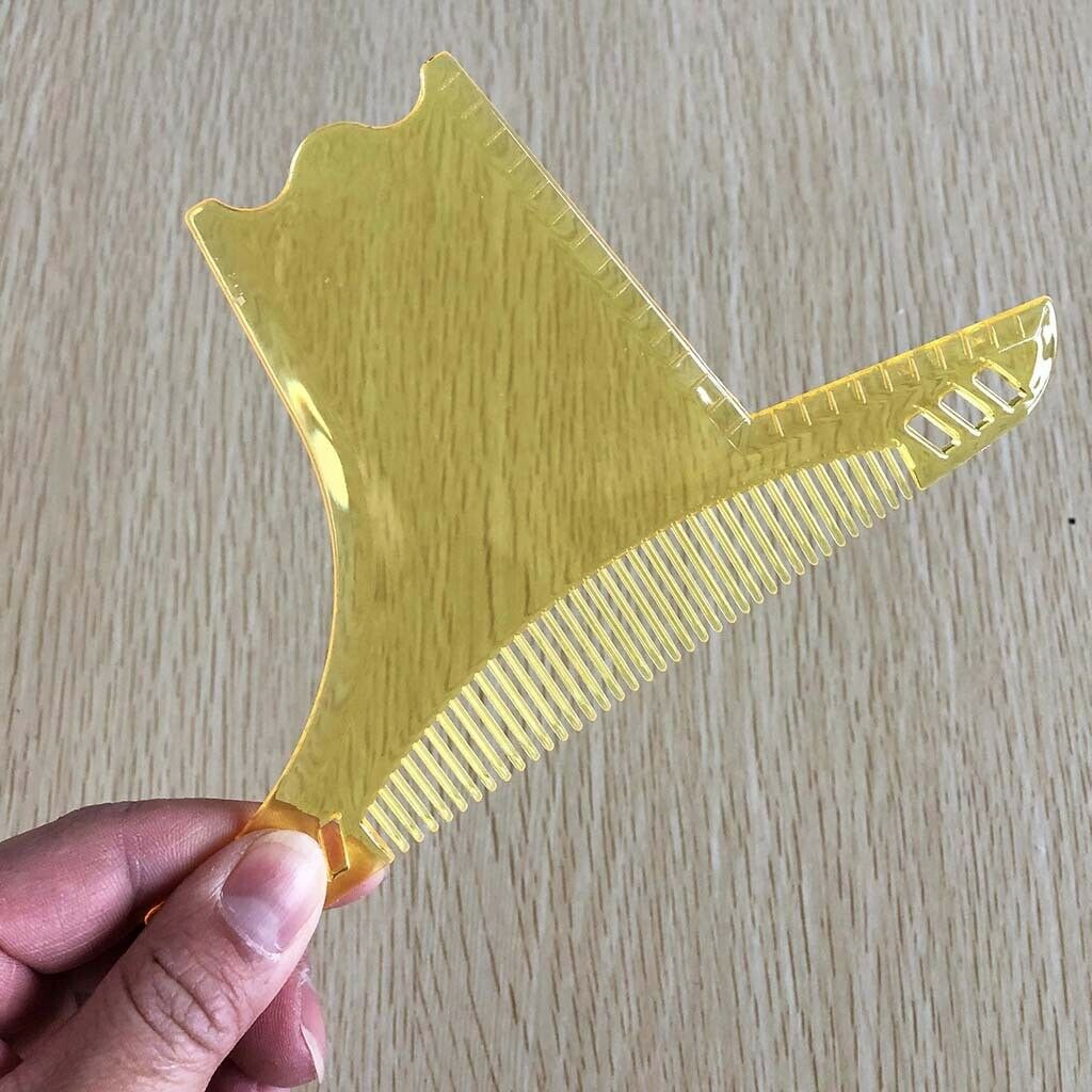 Portable Beard Shaping Ruler Template Beard Combs Trimmer Razors Yellow