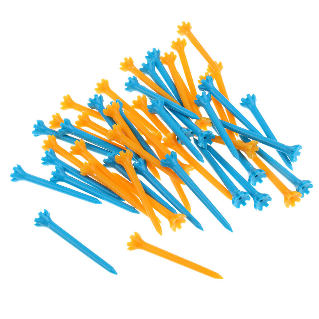 50 Packs Professional Plastic Golf Tee Tees Assorted Color