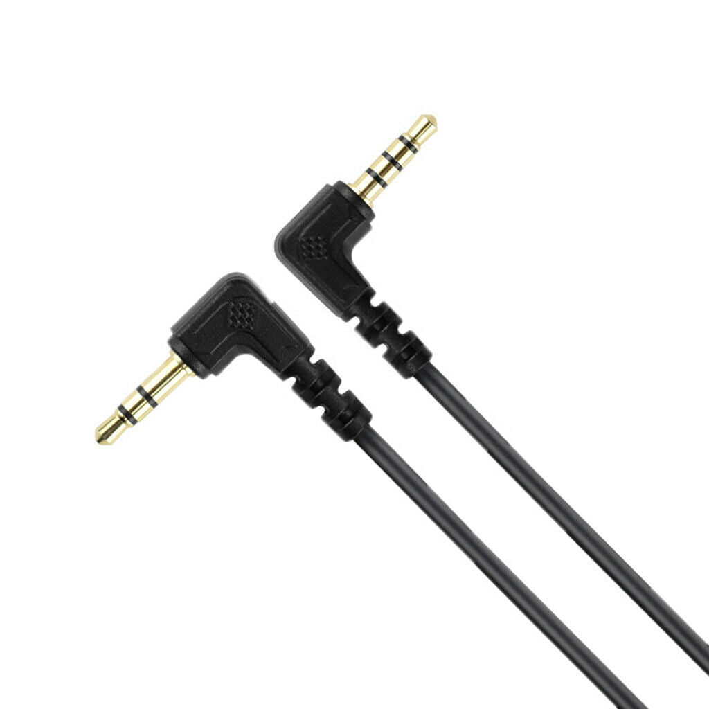 3.5mm 1/8" Right-Angle Male to 3.5mm 1/8" Male TRS Stereo Audio Cable