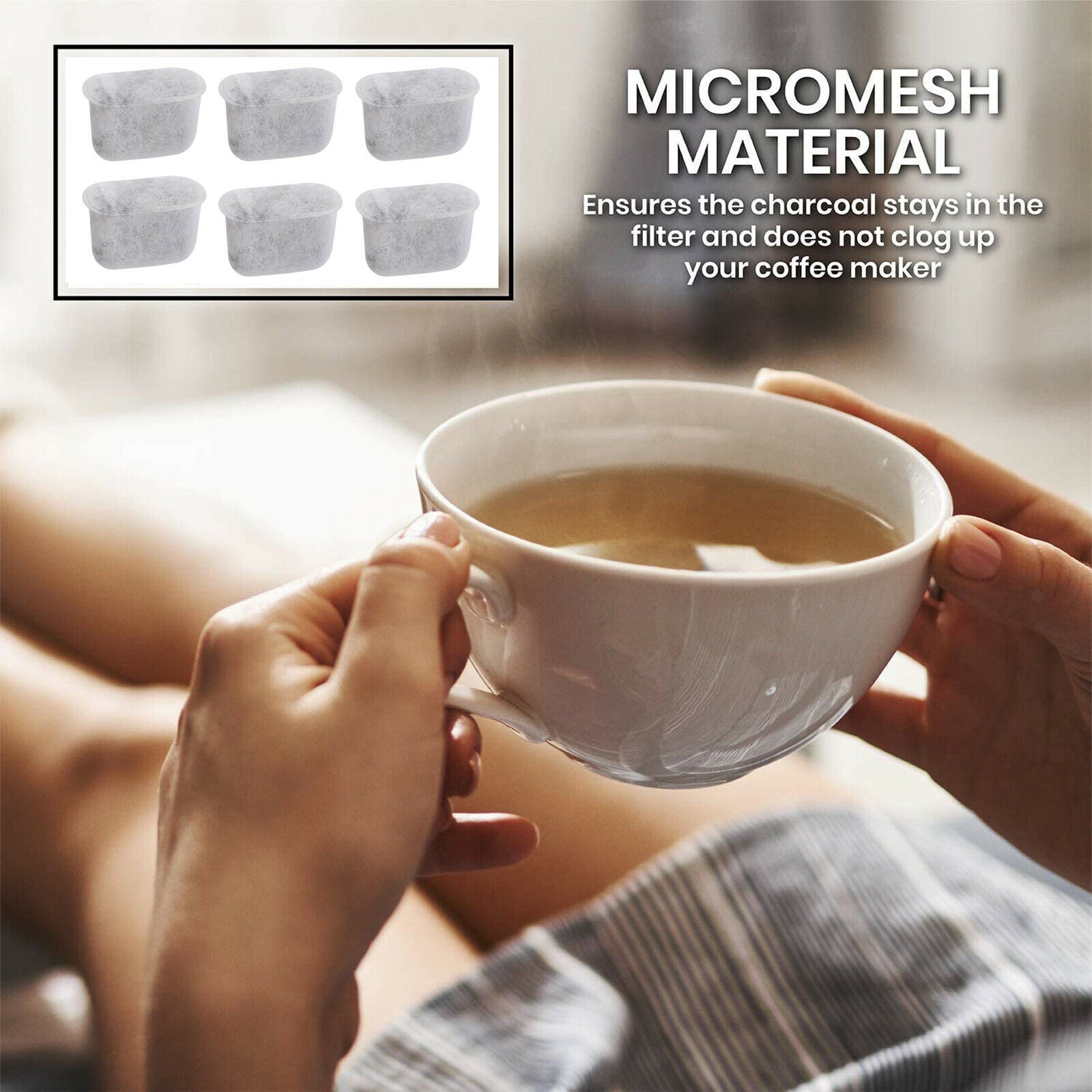 6 Pack Charcoal Water Filters for Cuisinart Coffee Machines Easy to Replace