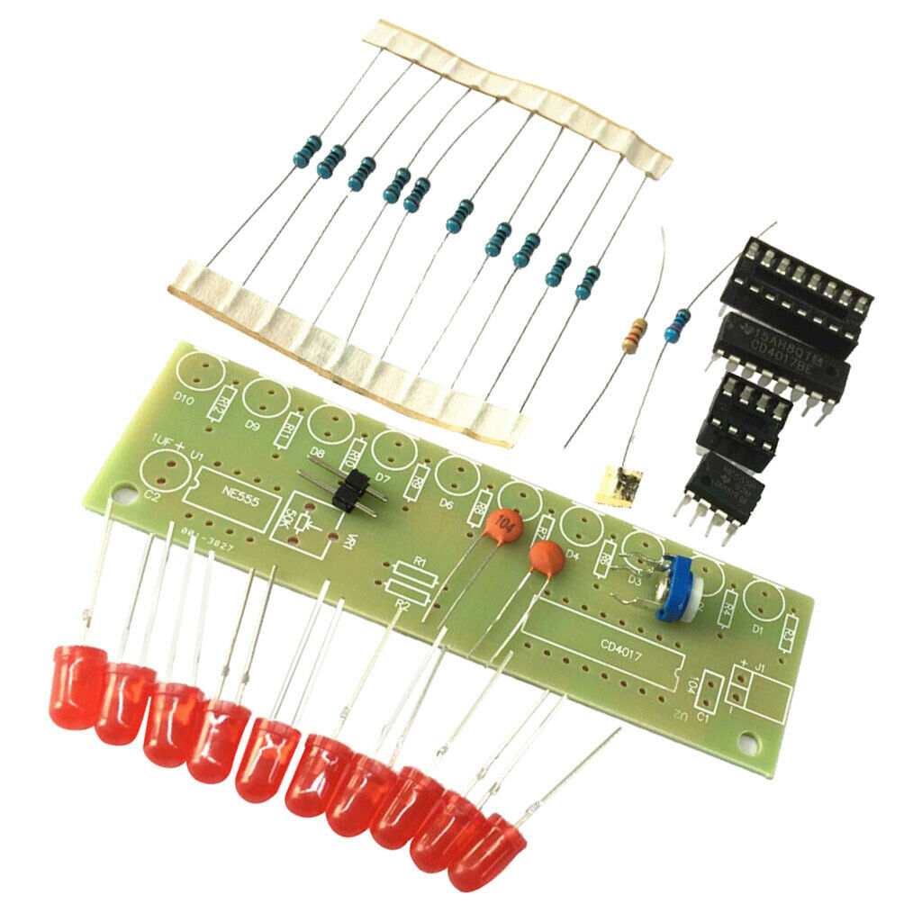 3-5V NE555+CD4017 Kit 10 Channel LED Light Light DIY Kit Electronic Board