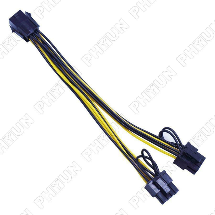 10Pcs PCI Express 6 Pin to Dual 8 Pin (6+2 Pin) GPU Video Card Power Cable 18AWG