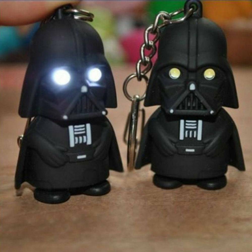 1x Keyring With Sound Light Up LED Wars Darth Vader Keychain Gift Christmas new~