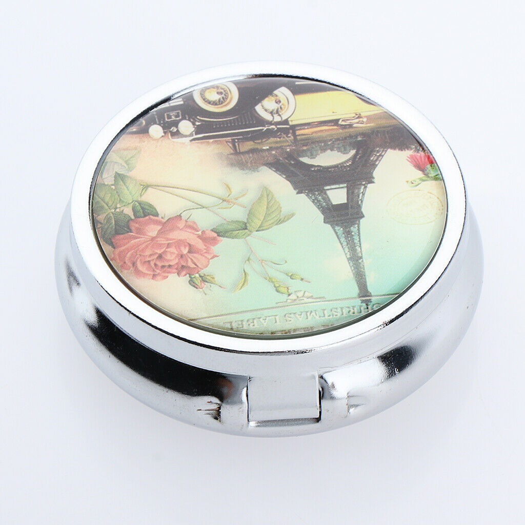 3 Compartments Pill Organizer Case Cute Pill Box for Purse Travel Camping hiking