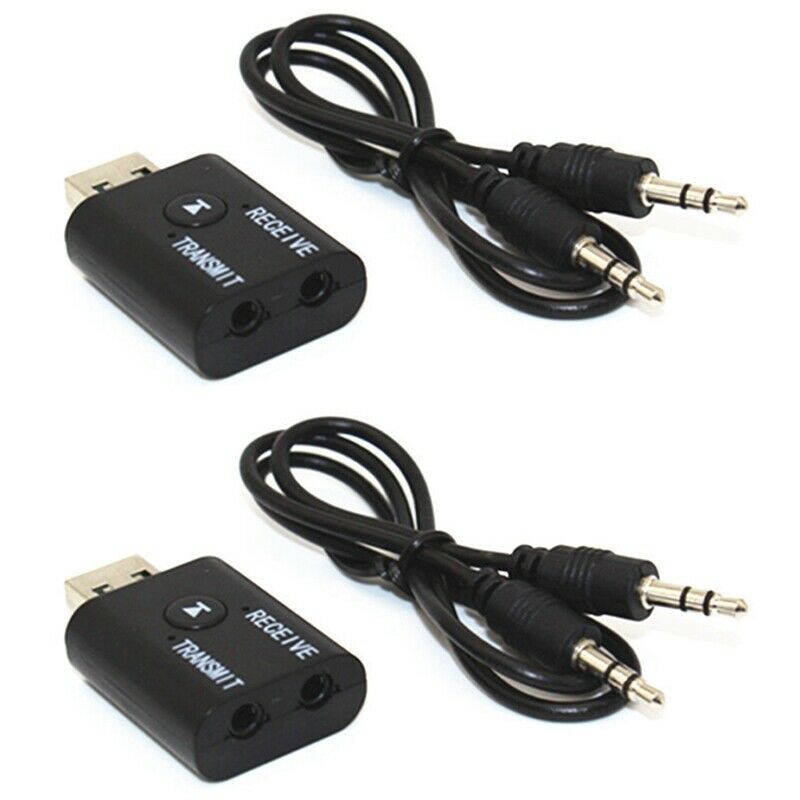 2Pcs Portable Bluetooth 5.0 Transmitter Receiver 3.5mm AUX USB Mini 2 in 1 WirY1