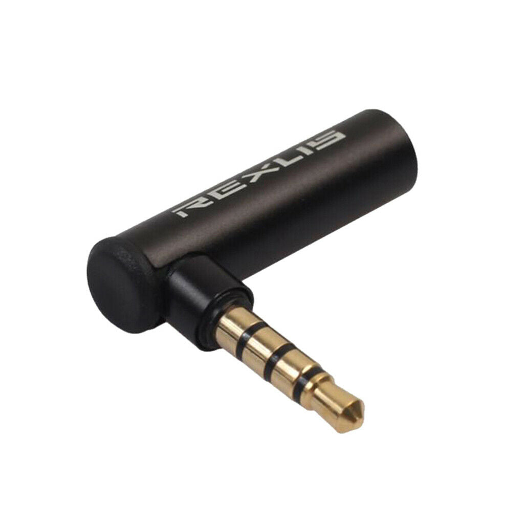 3.5mm Male to Female Audio Adapter AUX Angled Headphones Connector .