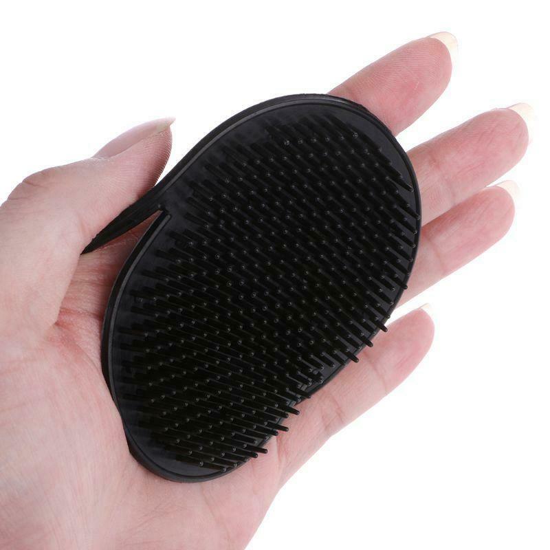 2 Pcs Pocket Travel Hair Comb Brush Men Beard Mustache Palm Scalp Massage Black