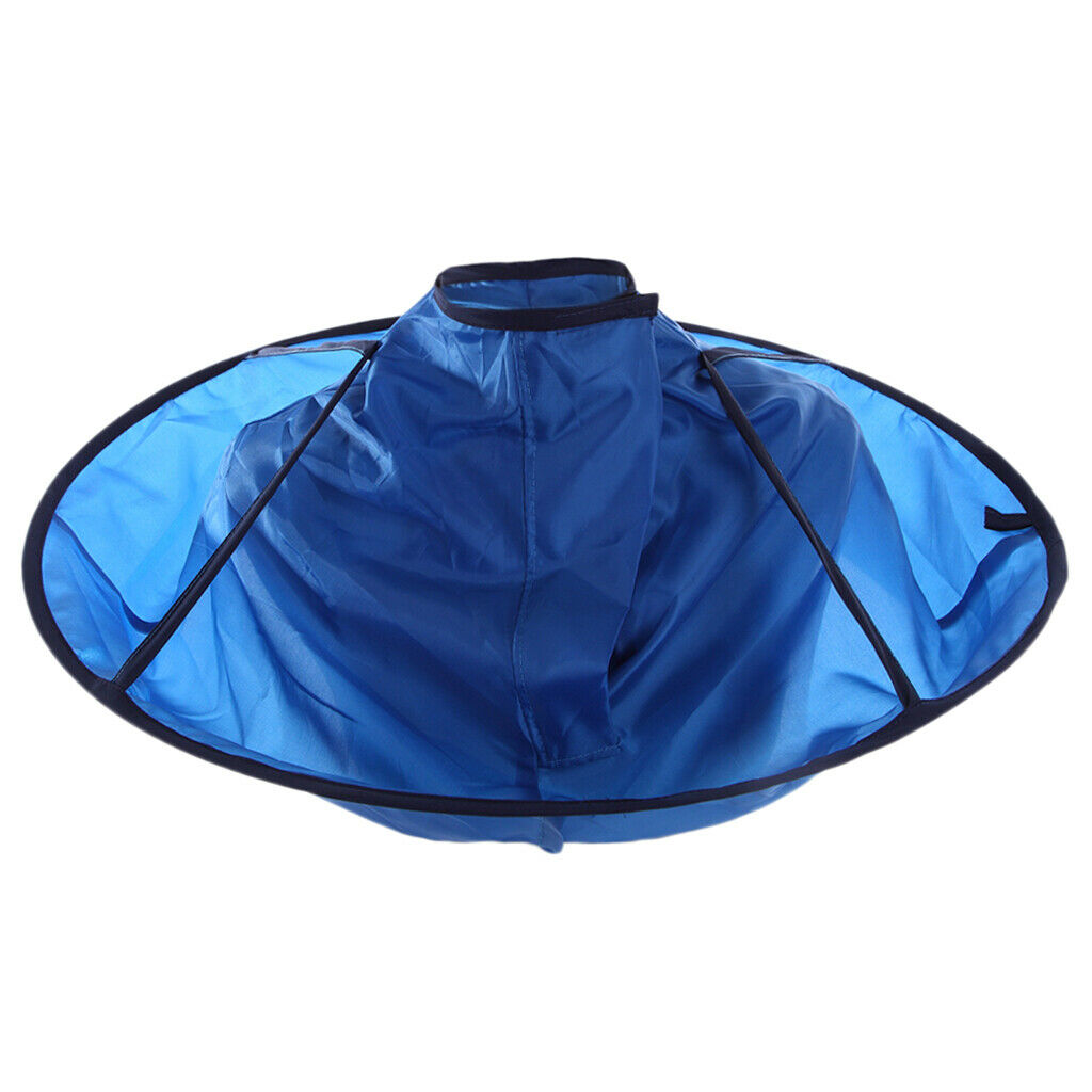 DIY Hair Cutting Cape Hair Catcher Haircut Cloth Umbrella Cloak Blue