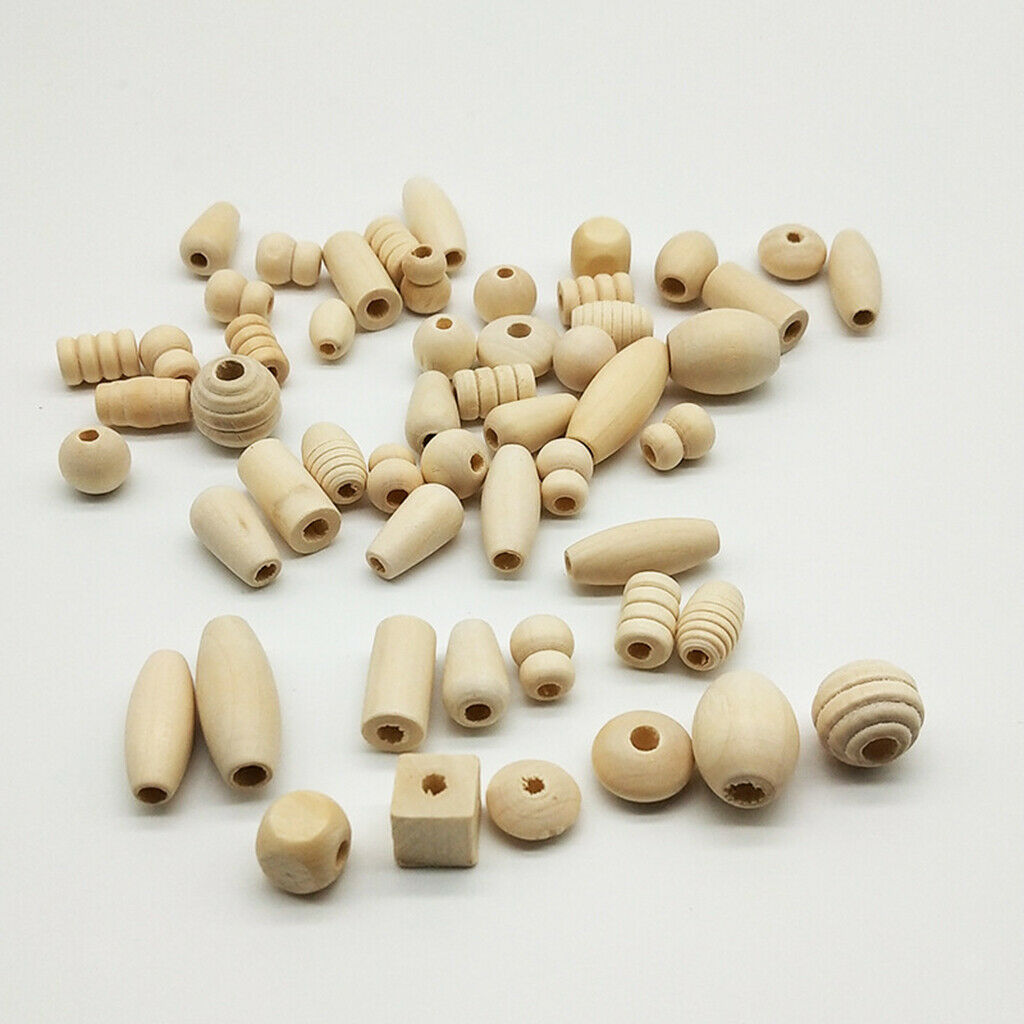 100g Natural Unfinished Wood Spacer Beads For Jewelry Making Craft Beading
