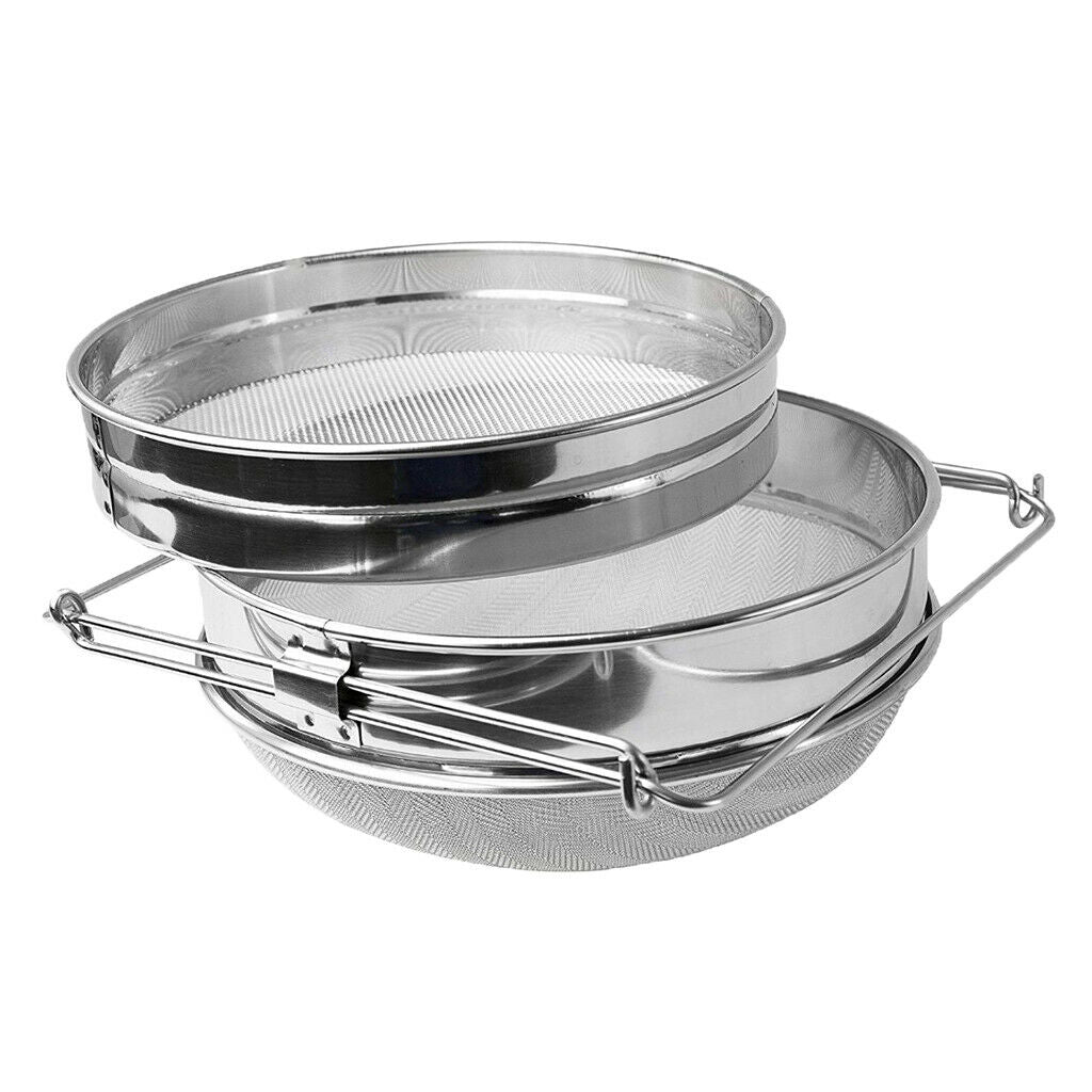 Stainless Steel Honey Strainer Double Sieve -- Bee Keeping Equipment Filter with