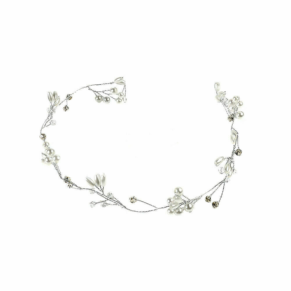 Fashion Pearls Wedding Hair Vine Crystal Bridal Accessories Diamante Headpiece