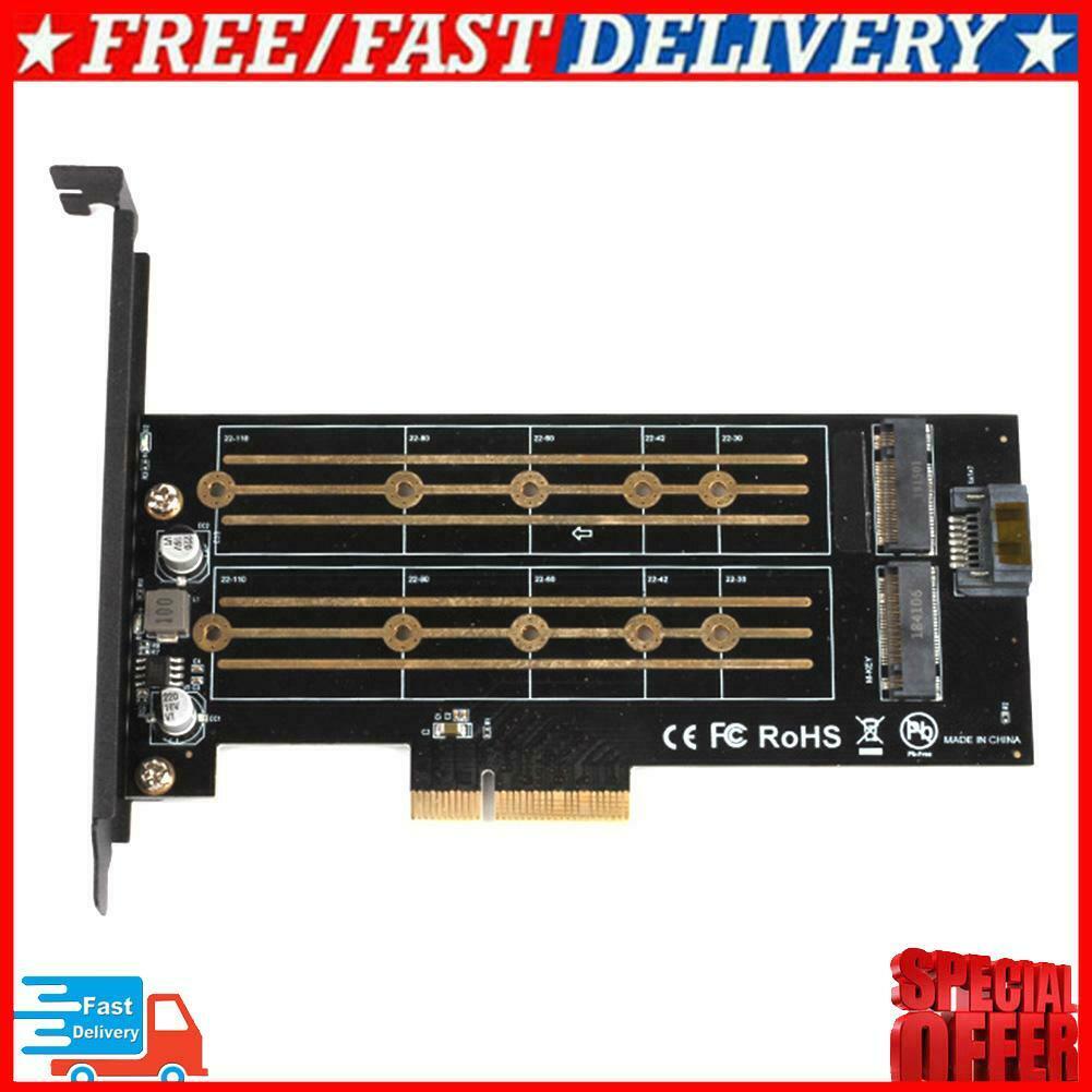 Dual M.2 PCIe Adapter PCI-E Express 3.0 X4 to M.2 M+B Key Host Expansion Card
