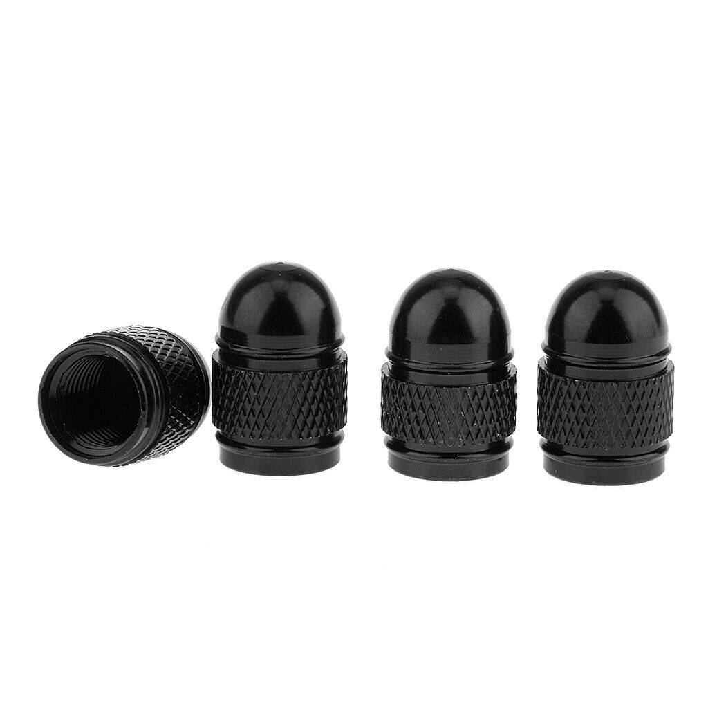 8 Pieces Red Black Aluminum Bullet Tire Valve Stem Air Port Cover Cap