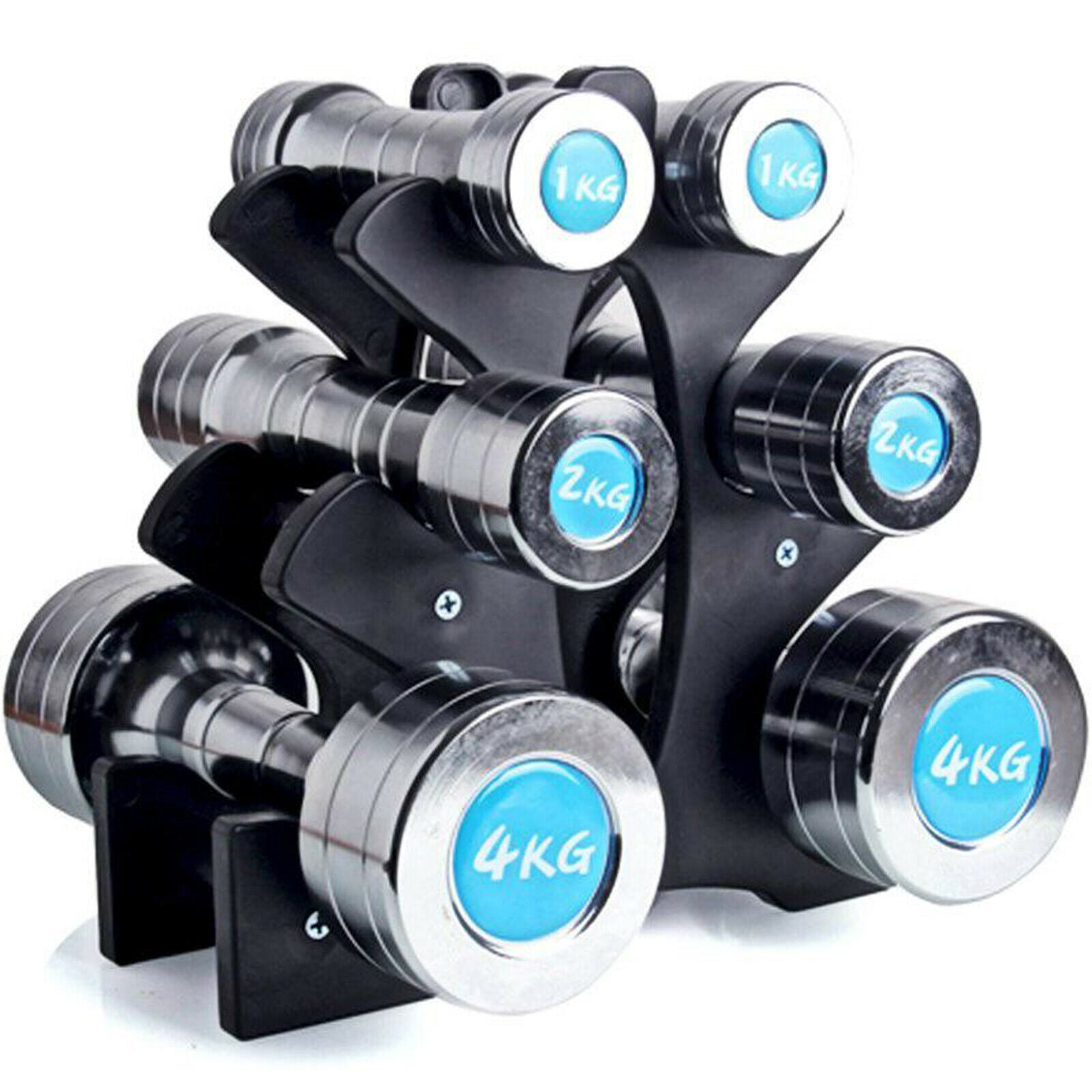 Dumbbell Rack Hand Weights Holder 6 Dumbbells Tree Stand Sorting Bracket
