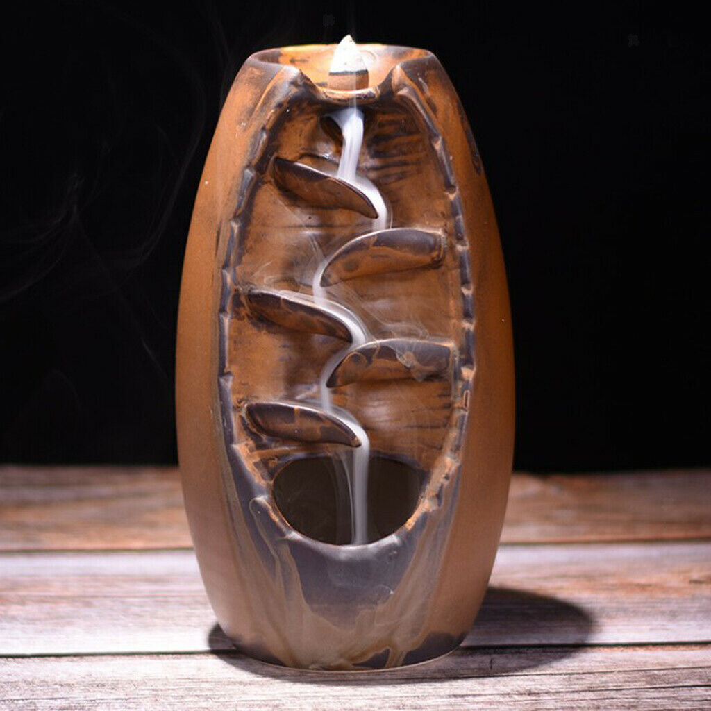 Mountain Smoke Backflow Incense Burner Stick Cone Holder Decor Ornament b