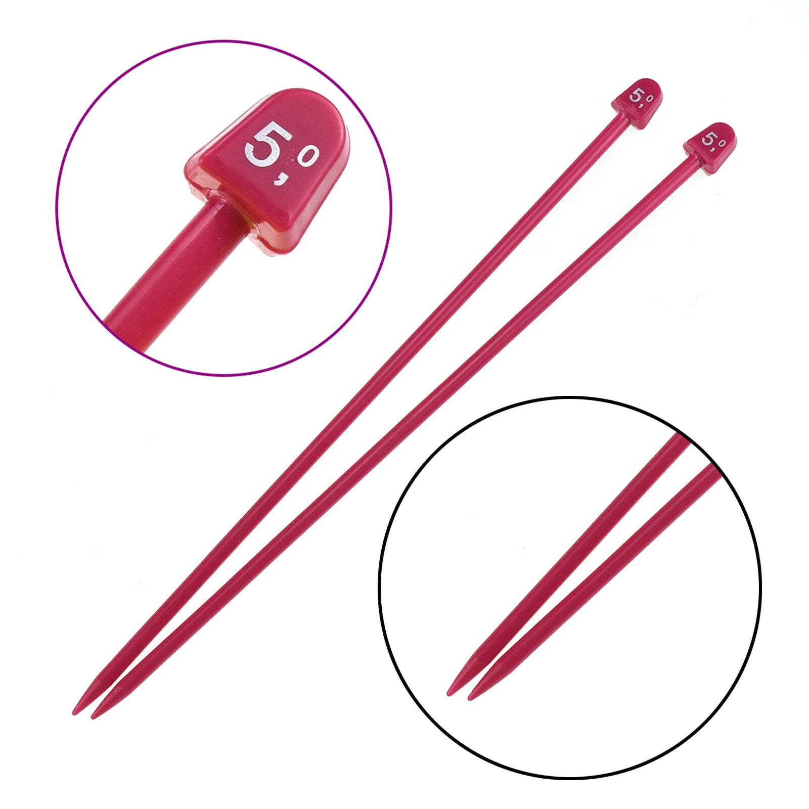 20Pcs Smooth Knitting Needles Set Multicolor Single Pointed Weaving Tool