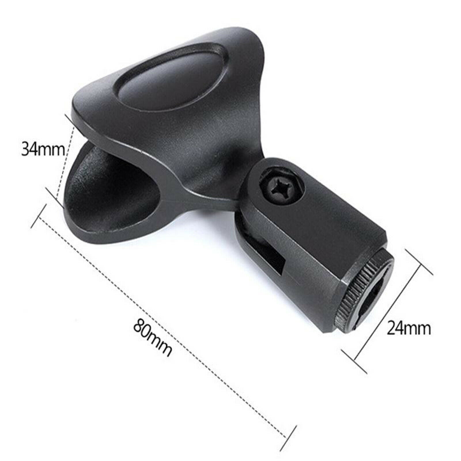 2x Heavy Duty Plastic Microphone Mic Clip Holder Flexible for Mic Stand Accs