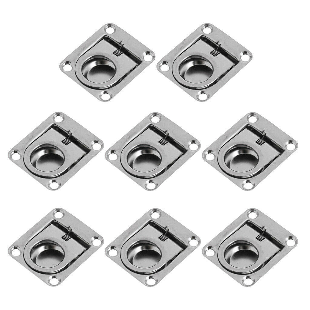 Set of 8 Marine Yacht Caravan Deck Hatch Flush Ring Pull Lift Fit for Marine