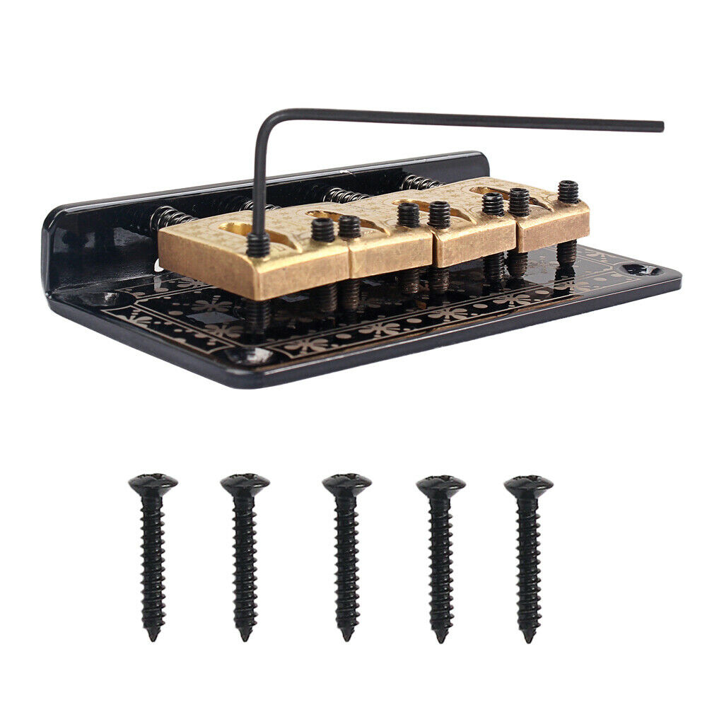 1 Set Superb Bass Guitar Saddle Bridge W/ Screws Wrench Iron 78.5 X 41mm