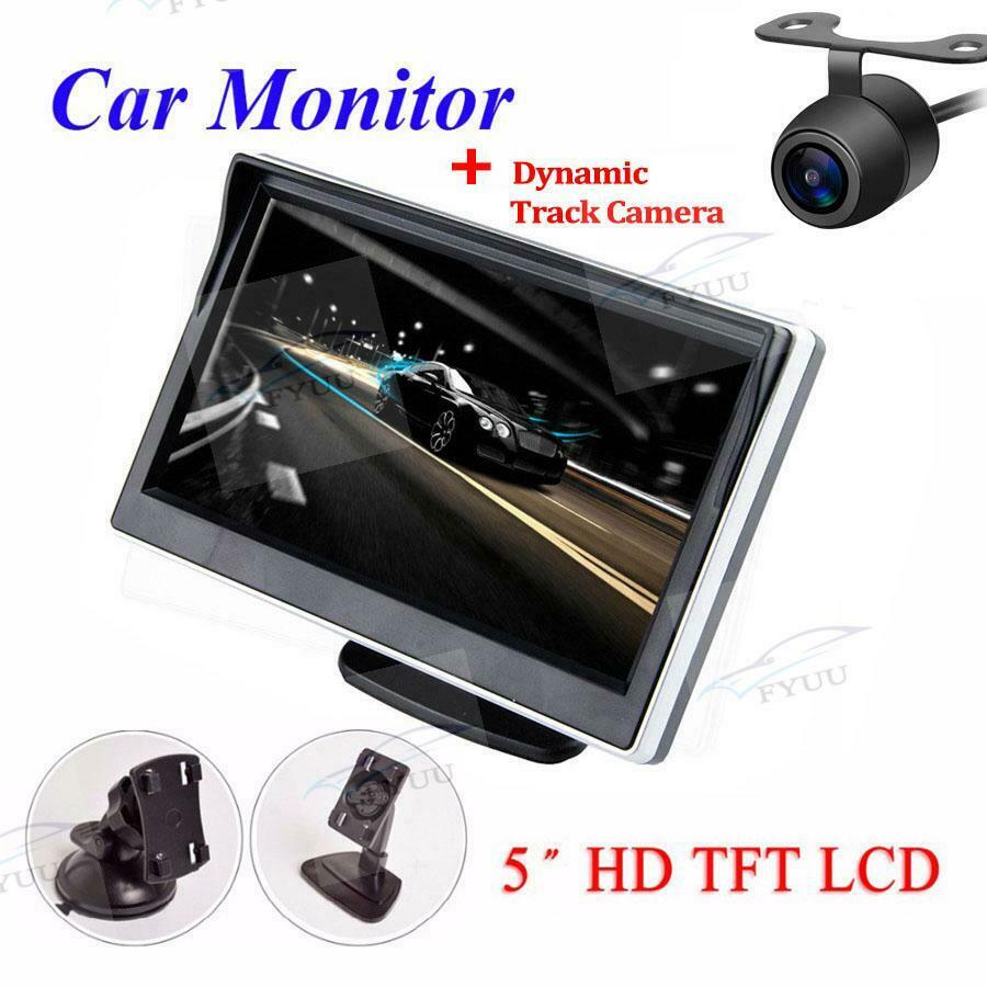 5 Inch Car Monitor TFT LCD HD Reverse Parking Waterproof w/ Dynamic Track Camera