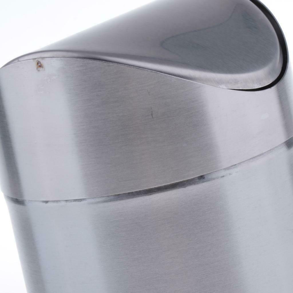 Stainless Steel Mini Trash Can Car Rubbish Bin Perfect for Home Office