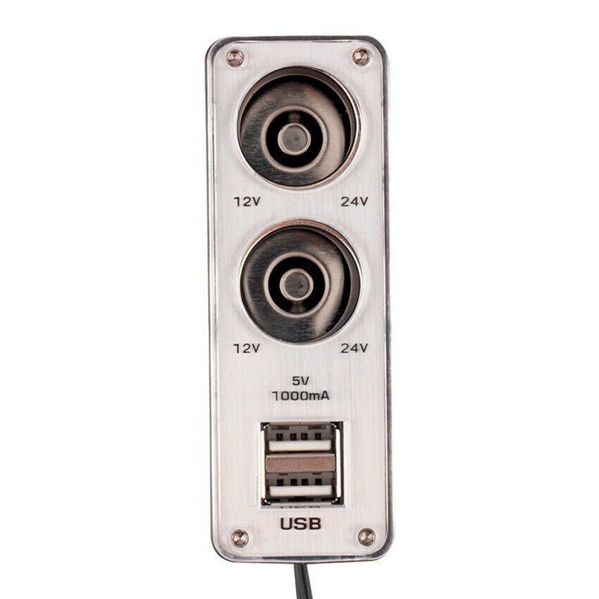 12V Car  Lighter Socket Splitter Dual USB Charger Power Outlet