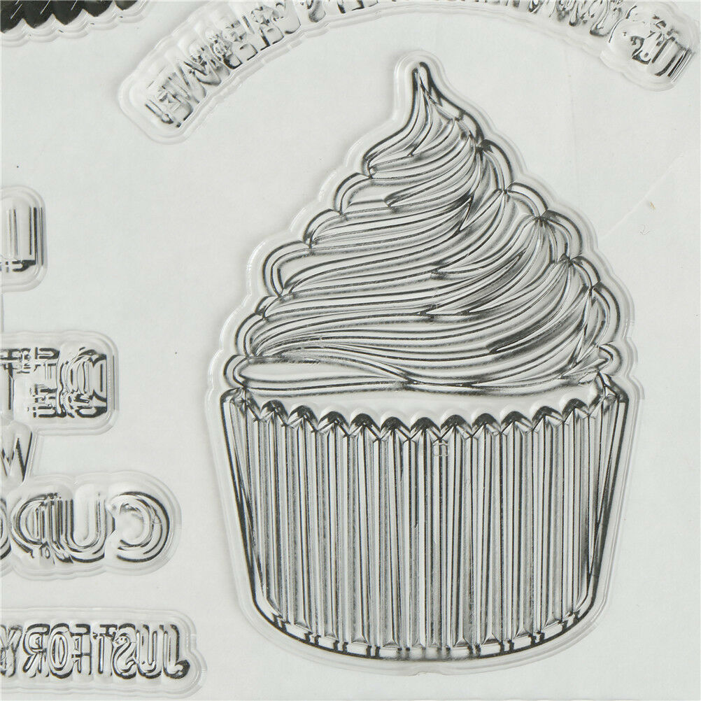 Cupcakes DIY Transparent Silicone Clear Stamps Scrapbooking Album Cards De.l8