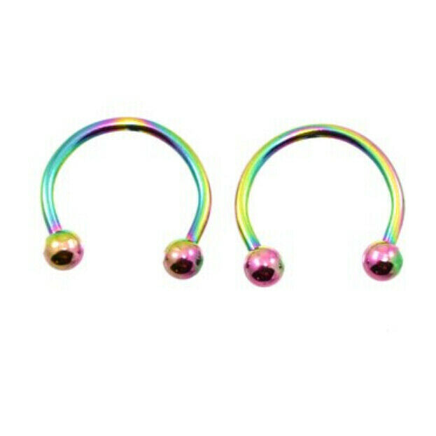 2pcs 16 Gauge Eyebrow Lip  Barbell Ring Piercing Jewelry