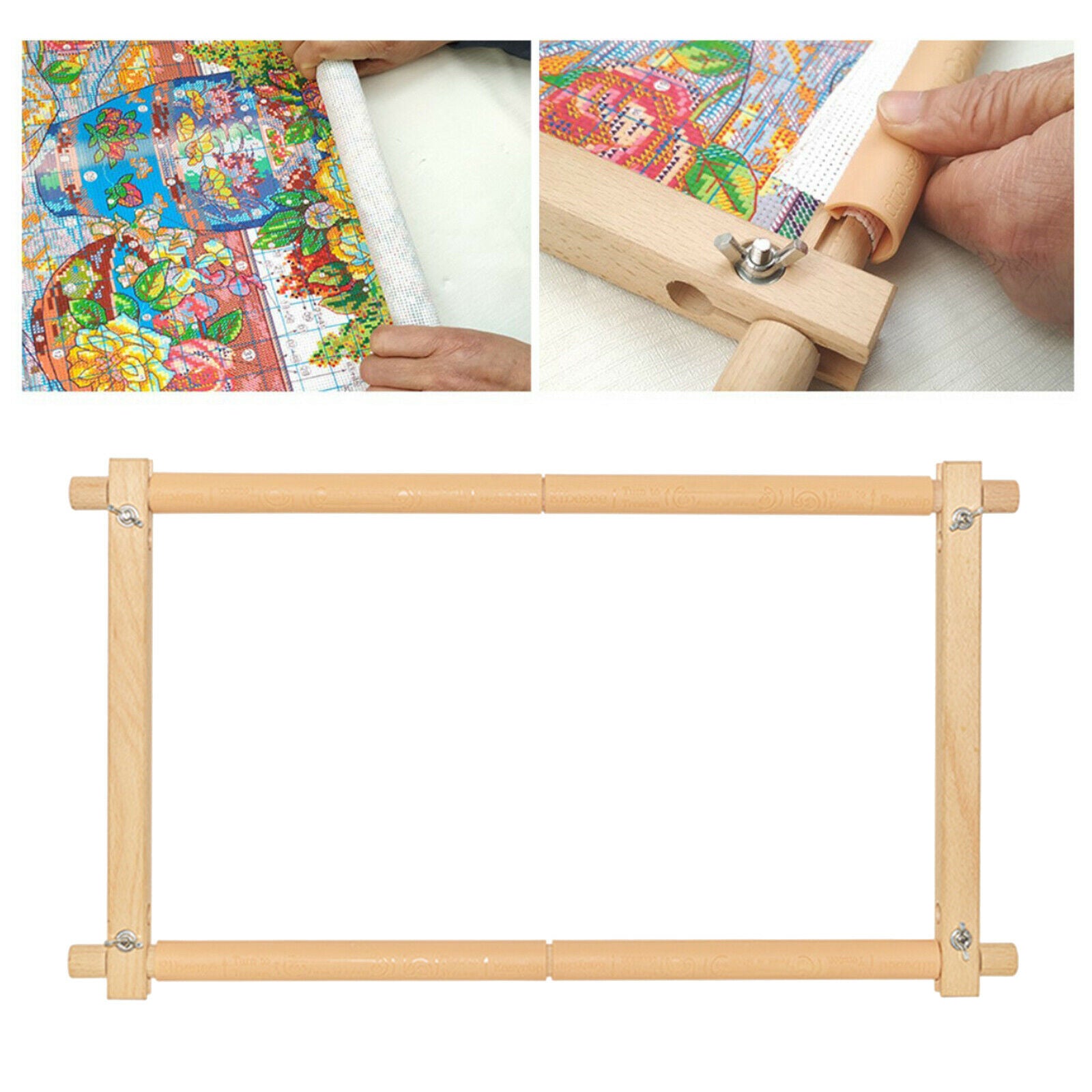 Portable Tapestry Scroll Embroidery Frame Cross Stitch DIY Sewing Hoop