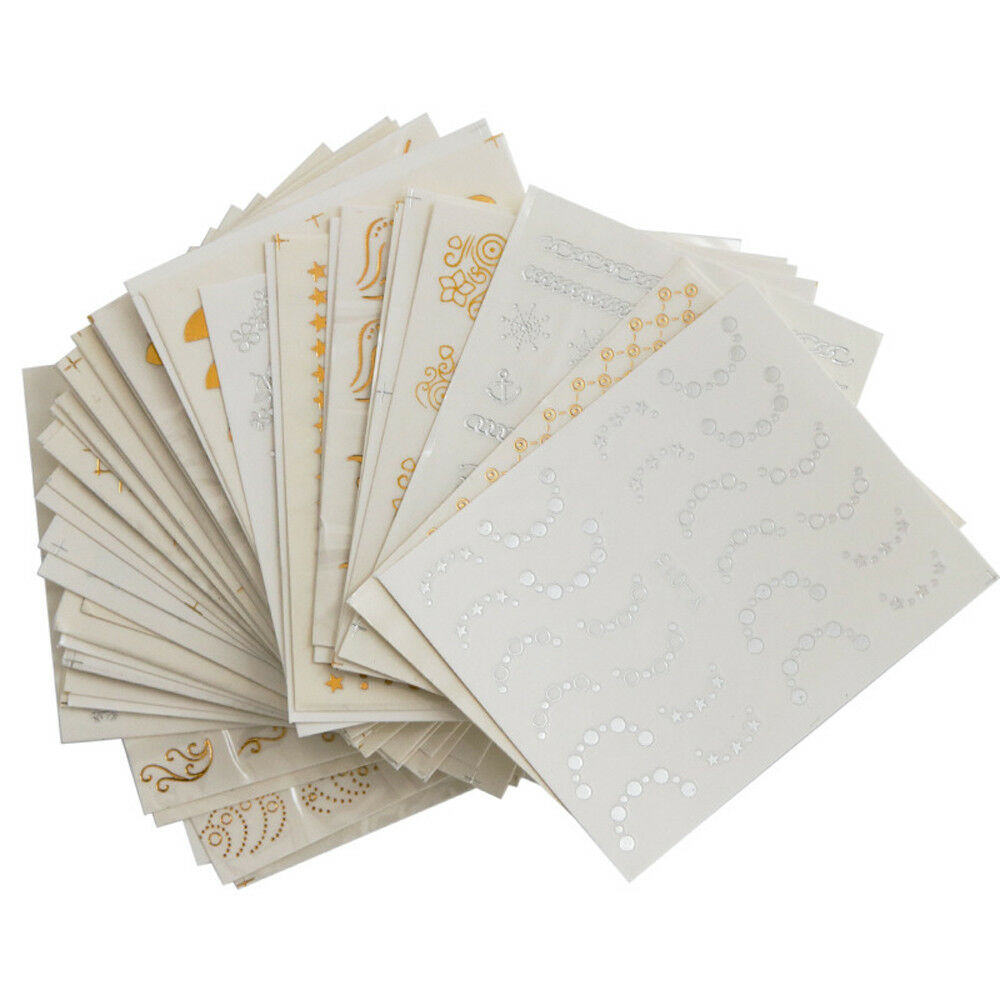 30 Sheets Nail Stickers Water Decals Transfers Feathers Flowers Watermark Decals