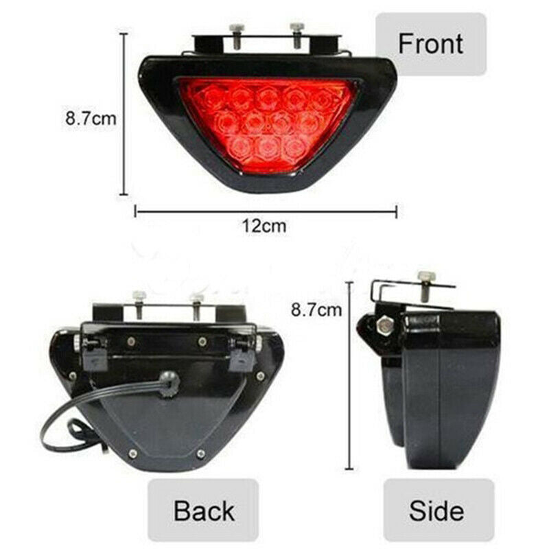 12V Car Sporty F1 Style Triangle 12LED Rear Stop Tail Third Brake Light Lamp Tt