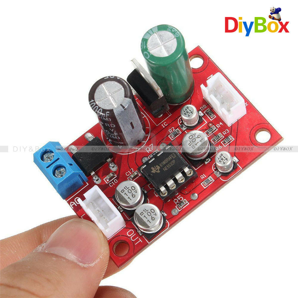 NE5532 Dynamic Microphone Stereo Preamp Amplifier Board DIY DC9-24V AC8-16V