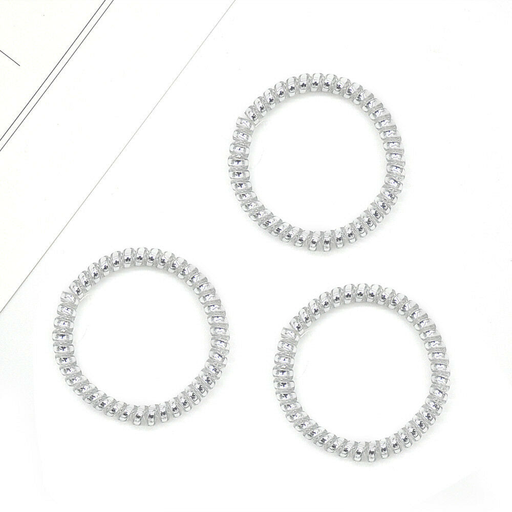 12PCS Rubber Telephone Wire Hair Ties Spiral Hair Head Elastic Bands Lot