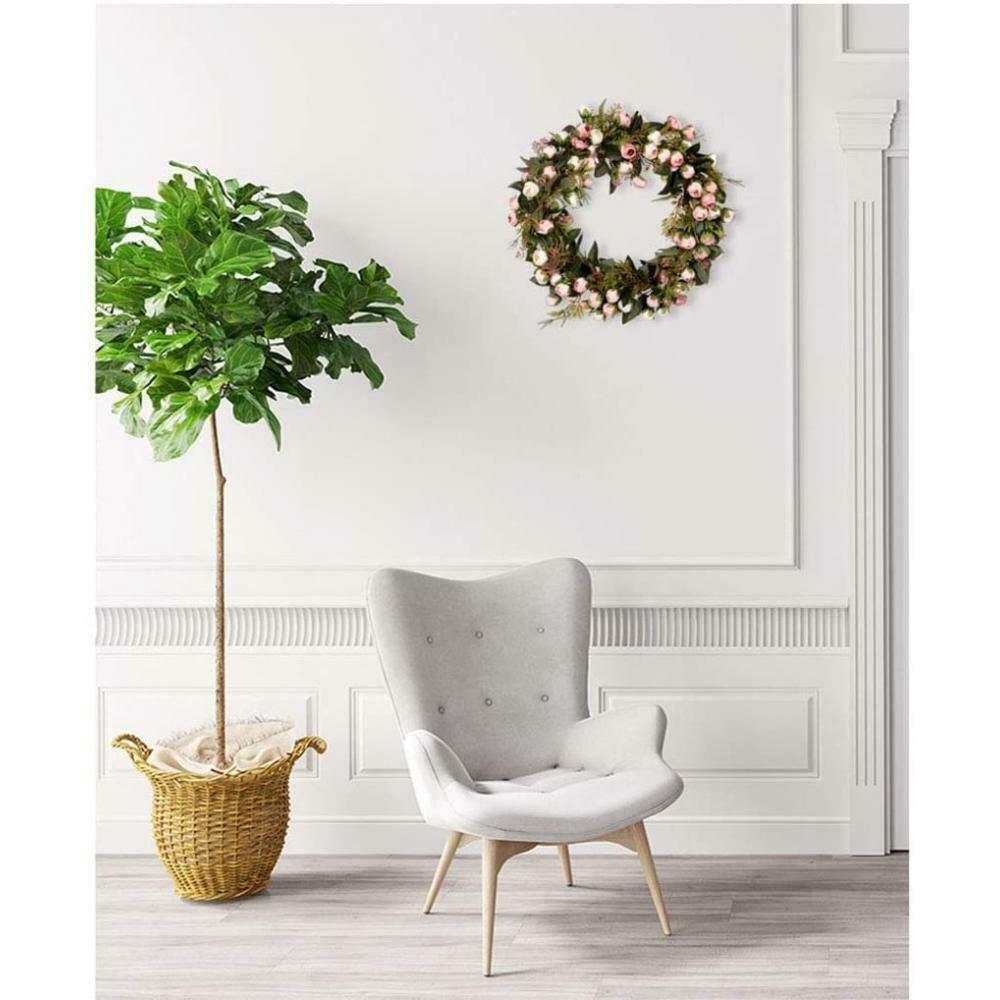 Door Wreath, 12'' Artificial Rose Garland, Decorations Hanging Decor, Hand-Made,