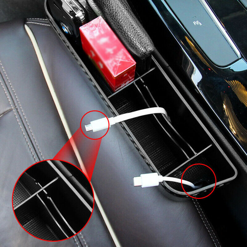 1PCS Carbon Fiber Car Front Seat Side Catch Box Console Storage Organizer Pocket