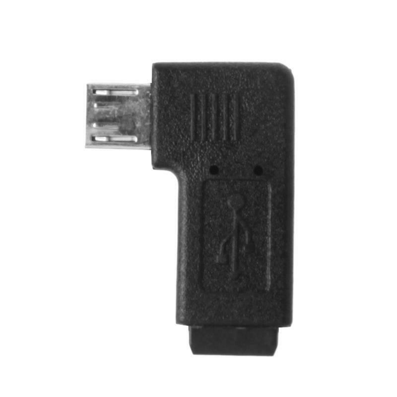 90° Left & Right Angled Mini USB 5Pin Female To Micro USB Male Data Sync Adapter